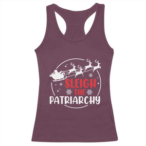 Sleigh The Patriarchy Racerback Tank Top Feminist Christmas Womens Rights TS10 Maroon Print Your Wear