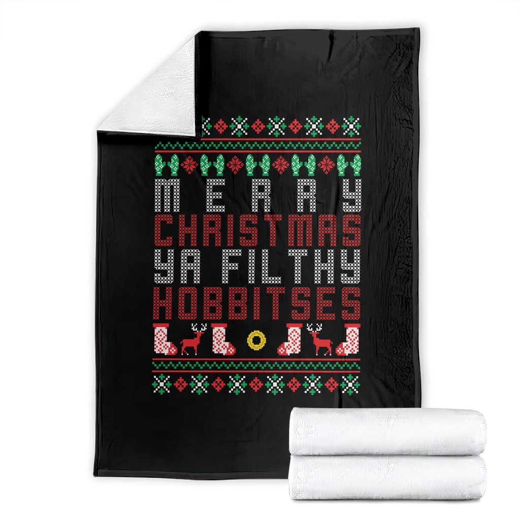 Merry Christmas Ya Filthy Animal Throw Blanket Funny Fantasy Movie Meme LOL Ugly Xmas TS10 Black Print Your Wear