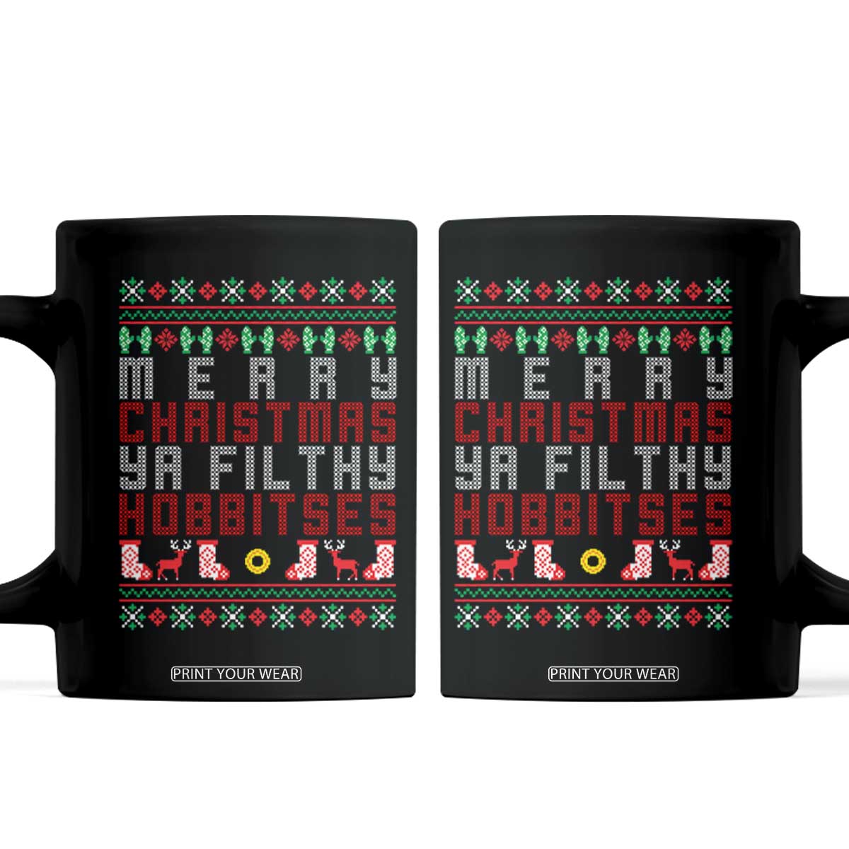Merry Christmas Ya Filthy Animal Coffee Mug Funny Fantasy Movie Meme LOL Ugly Xmas TS10 Black Print Your Wear