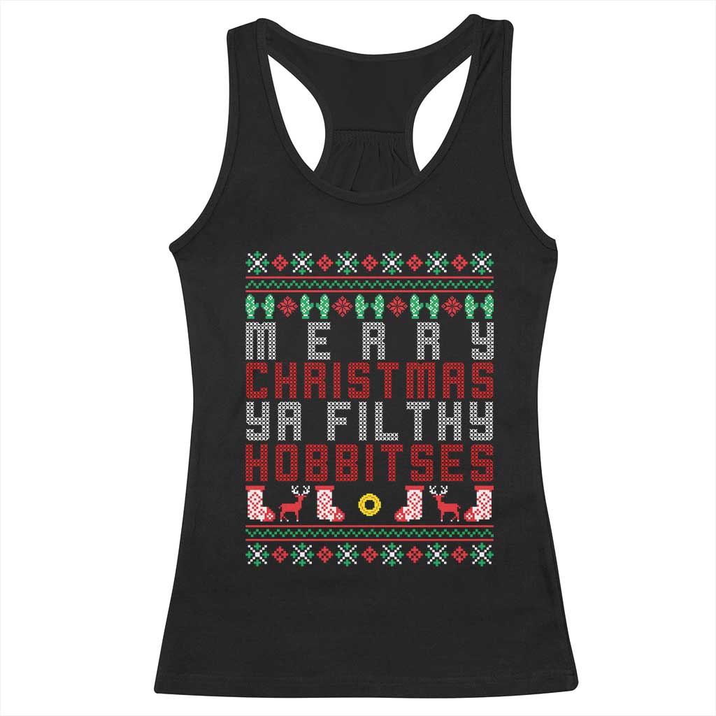 Merry Christmas Ya Filthy Animal Racerback Tank Top Funny Fantasy Movie Meme LOL Ugly Xmas TS10 Black Print Your Wear