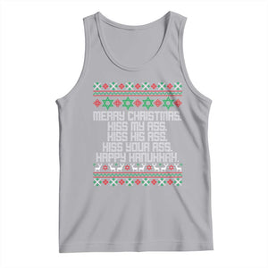 Merry Christmas Kiss My Ass Happy Hanukkah Tank Top TS10 Athletic Heather Print Your Wear