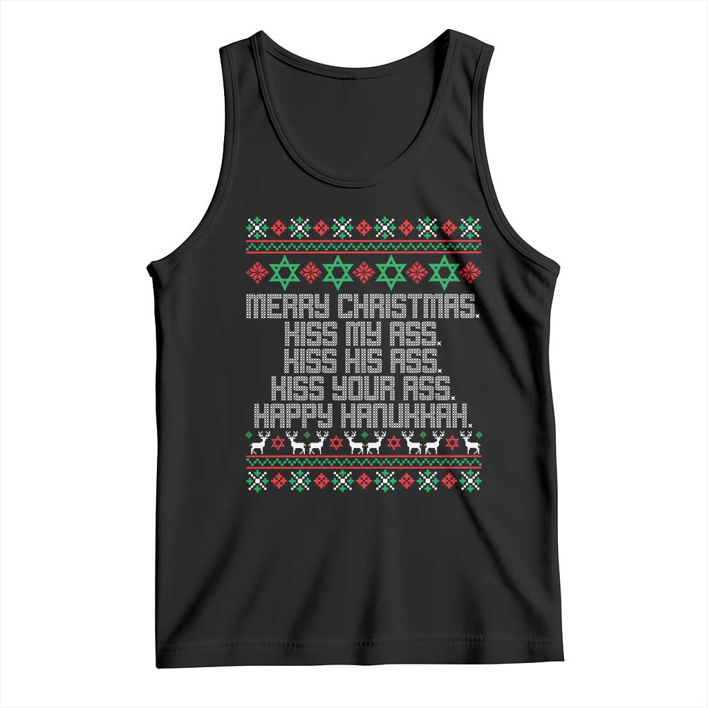 Merry Christmas Kiss My Ass Happy Hanukkah Tank Top TS10 Black Print Your Wear