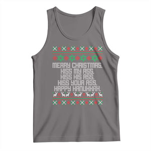 Merry Christmas Kiss My Ass Happy Hanukkah Tank Top TS10 Deep Heather Print Your Wear