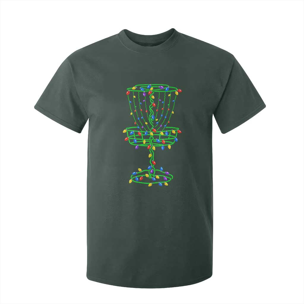 Christmas Disc Golf Basket T Shirt For Kid Frisbee Golfer Xmas Gift TS10 Dark Forest Green Print Your Wear