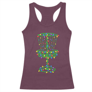 Christmas Disc Golf Basket Racerback Tank Top Frisbee Golfer Xmas Gift TS10 Maroon Print Your Wear