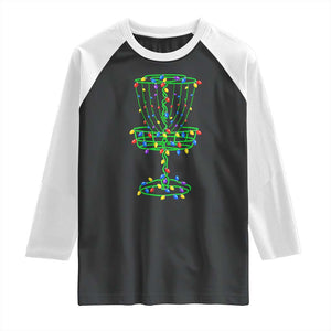 Christmas Disc Golf Basket Raglan Shirt Frisbee Golfer Xmas Gift TS10 Black White Print Your Wear