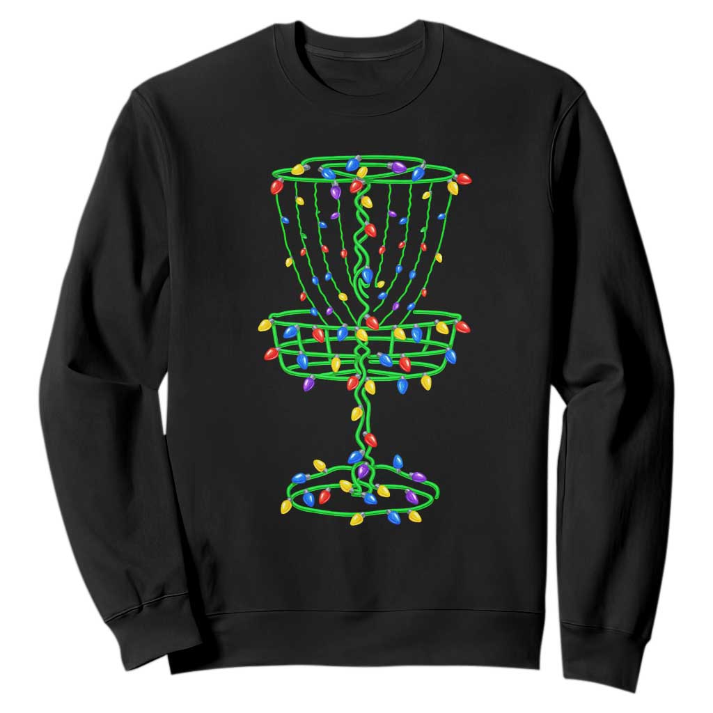 Christmas Disc Golf Basket Sweatshirt Frisbee Golfer Xmas Gift TS10 Black Print Your Wear