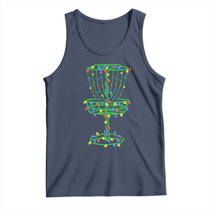 Christmas Disc Golf Basket Tank Top Frisbee Golfer Xmas Gift TS10 Navy Print Your Wear