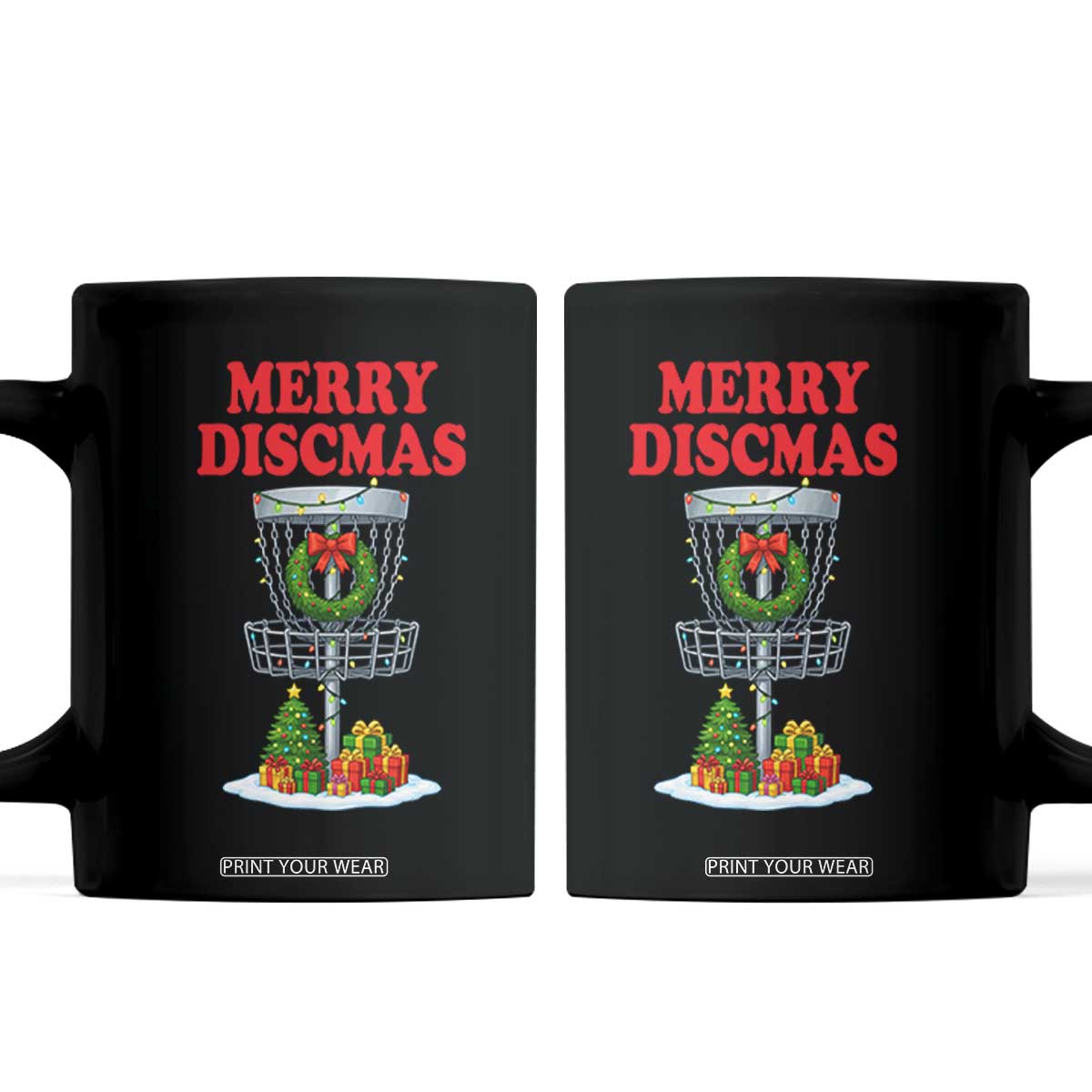 Christmas Disc Golf Coffee Mug Merry Discmas Golfers Frisbee Golfer Xmas Gift TS10 Black Print Your Wear
