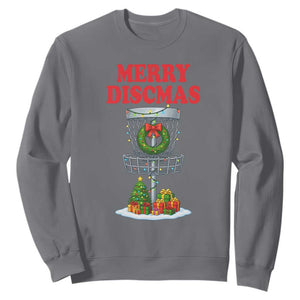 Christmas Disc Golf Sweatshirt Merry Discmas Golfers Frisbee Golfer Xmas Gift TS10 Charcoal Print Your Wear
