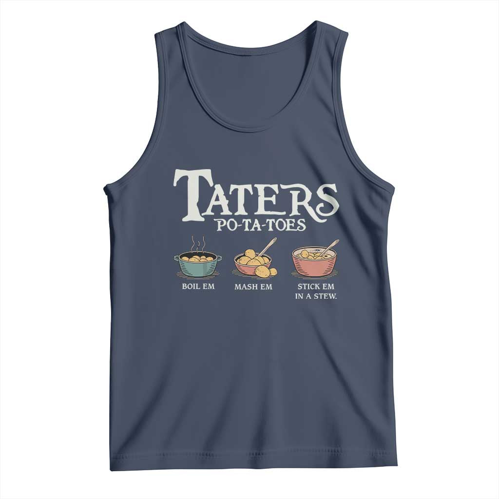 Taters Potatoes Tank Top Funny Movie Fans Holiday Gift TS10 Navy Print Your Wear