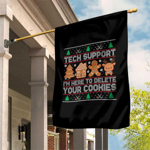 Funny Christmas Tech Support Garden Flag Computer Programmer Gift Here To Delete Cookies Ugly Xmas TS10 Print Your Wear