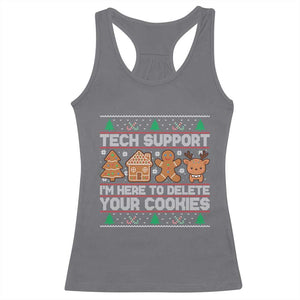 Funny Christmas Tech Support Racerback Tank Top Computer Programmer Gift Here To Delete Cookies Ugly Xmas TS10 Charcoal Print Your Wear