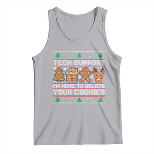 Funny Christmas Tech Support Tank Top Computer Programmer Gift Here To Delete Cookies Ugly Xmas TS10 Athletic Heather Print Your Wear