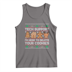 Funny Christmas Tech Support Tank Top Computer Programmer Gift Here To Delete Cookies Ugly Xmas TS10 Deep Heather Print Your Wear