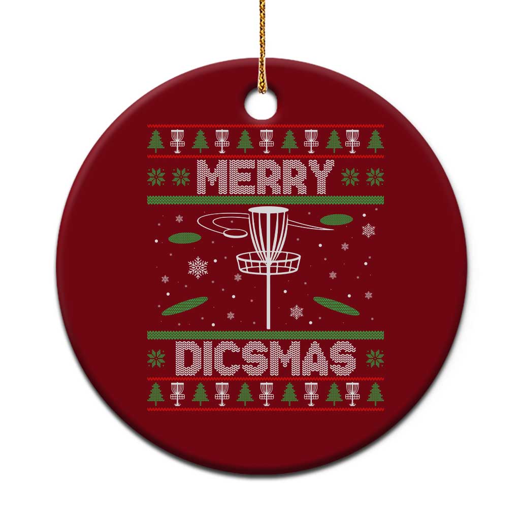 Disc Golf Christmas Ceramic Ornament Merry Discmas Ugly Xmas TS10 1pc Red Print Your Wear