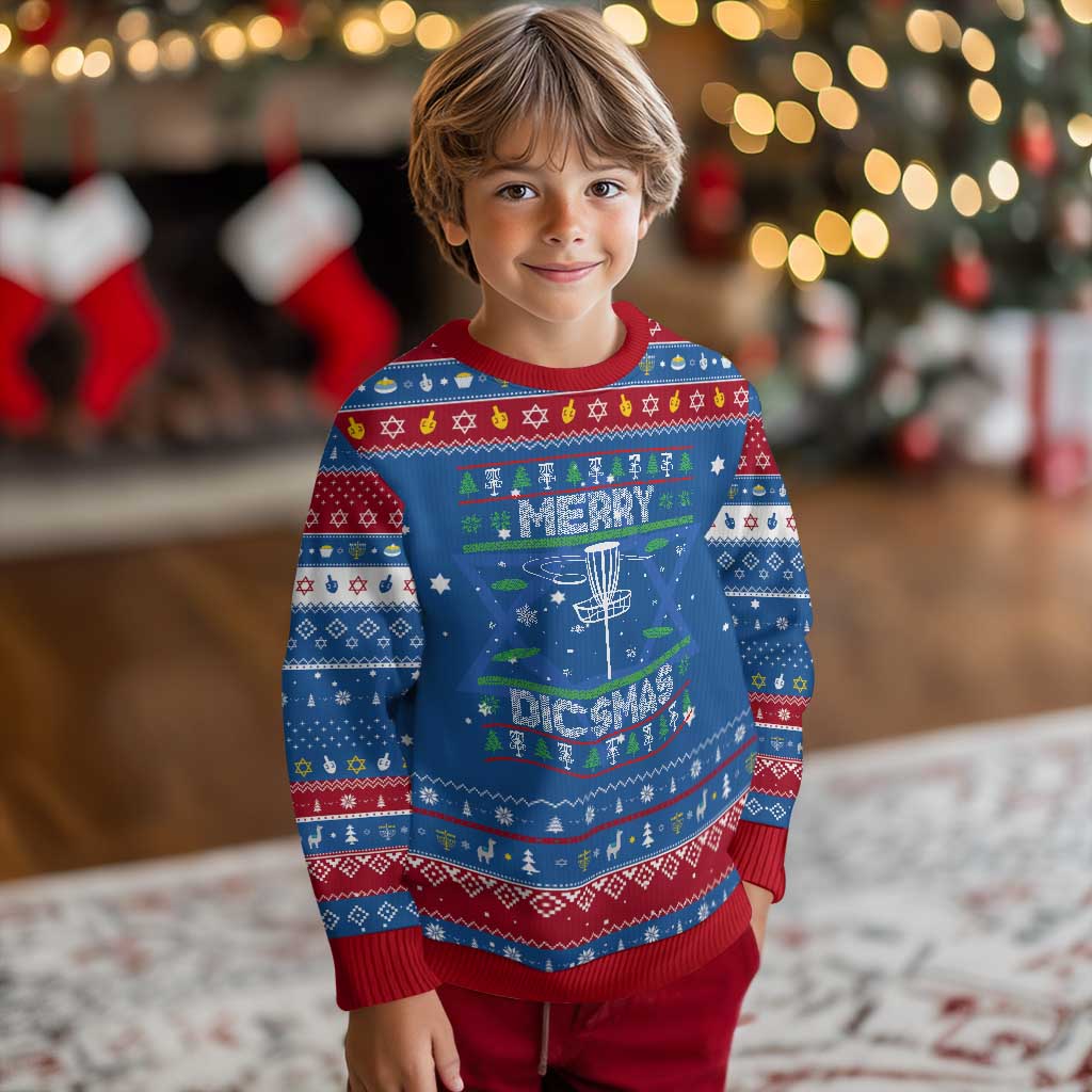 Disc Golf Christmas Hanukkah Ugly Sweater Merry Discmas Ugly Xmas TS10 Blue Red Print Your Wear