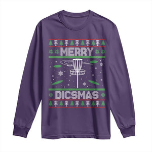 Disc Golf Christmas Long Sleeve Shirt Merry Discmas Ugly Xmas TS10 Purple Print Your Wear