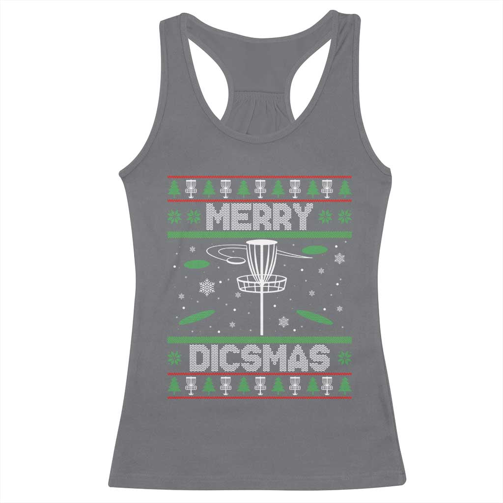 Disc Golf Christmas Racerback Tank Top Merry Discmas Ugly Xmas TS10 Charcoal Print Your Wear