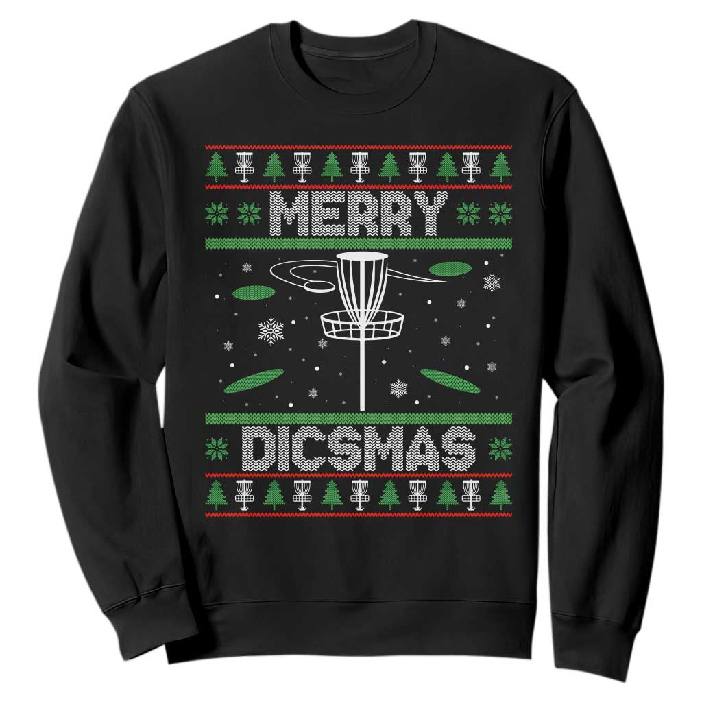 Disc Golf Christmas Sweatshirt Merry Discmas Ugly Xmas TS10 Black Print Your Wear