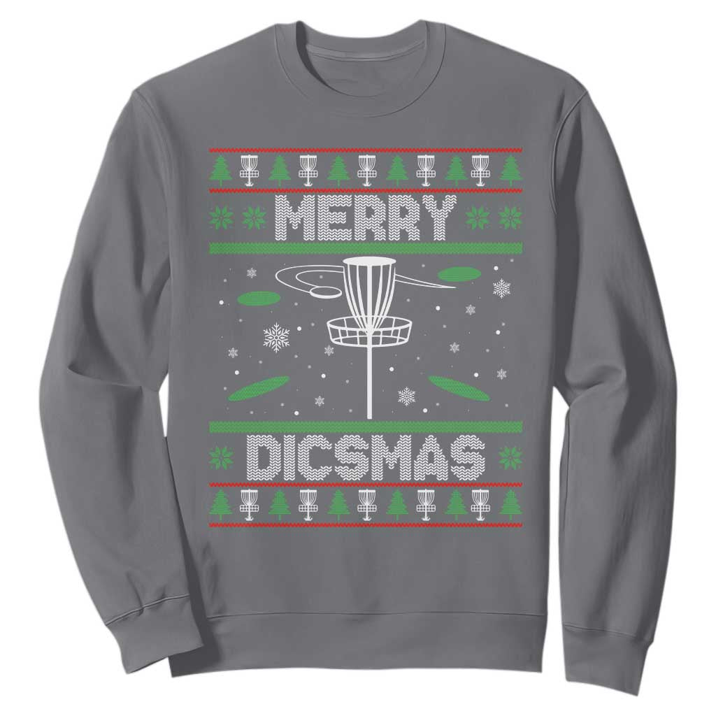 Disc Golf Christmas Sweatshirt Merry Discmas Ugly Xmas TS10 Charcoal Print Your Wear