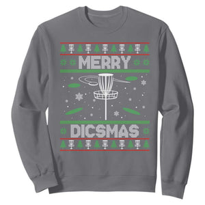 Disc Golf Christmas Sweatshirt Merry Discmas Ugly Xmas TS10 Charcoal Print Your Wear