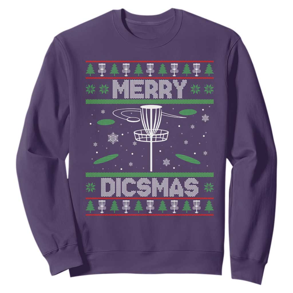 Disc Golf Christmas Sweatshirt Merry Discmas Ugly Xmas TS10 Purple Print Your Wear
