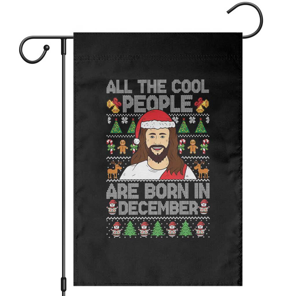 Funny Jesus Christmas December Birthday Garden Flag Ugly Xmas TS10 Black Print Your Wear