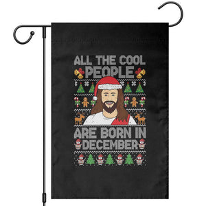 Funny Jesus Christmas December Birthday Garden Flag Ugly Xmas TS10 Black Print Your Wear