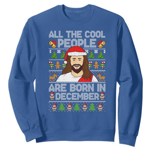 Funny Jesus Christmas December Birthday Sweatshirt Ugly Xmas TS10 Royal Blue Print Your Wear