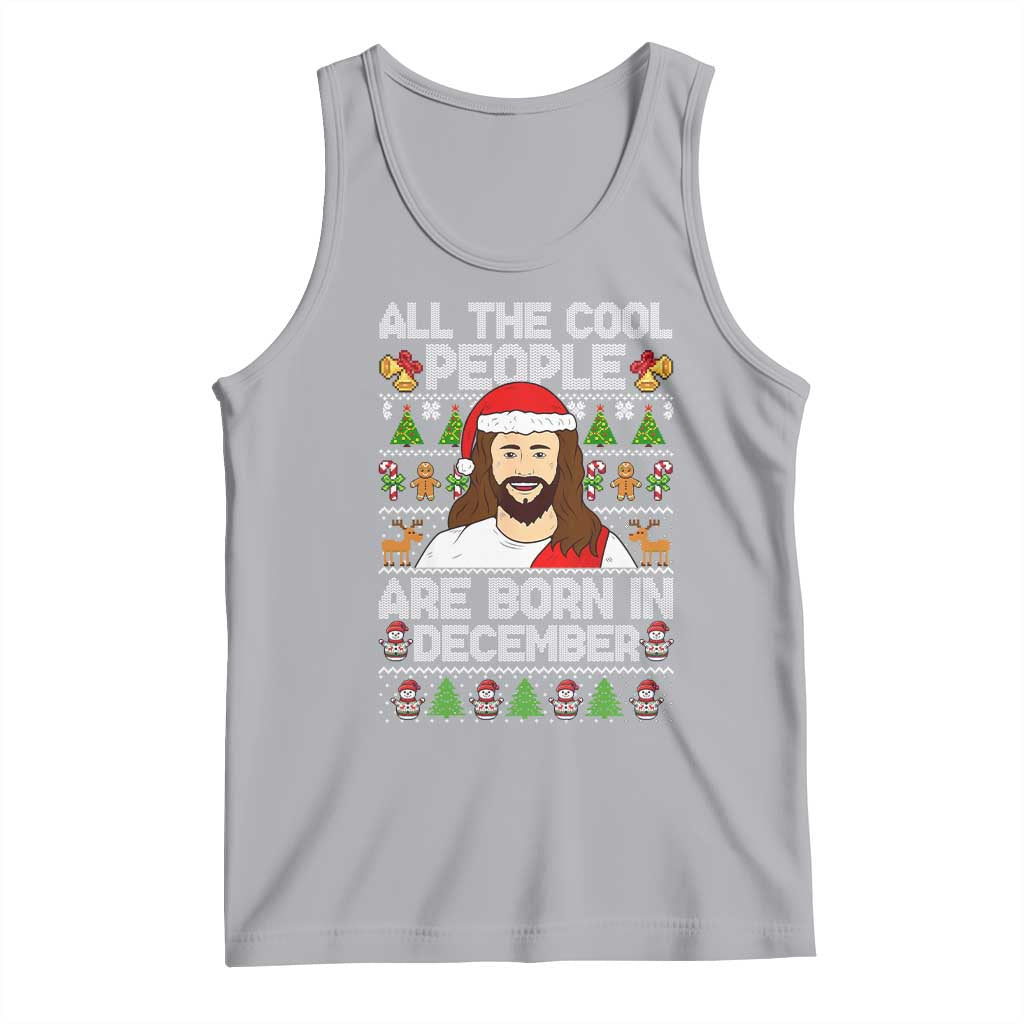 Funny Jesus Christmas December Birthday Tank Top Ugly Xmas TS10 Athletic Heather Print Your Wear