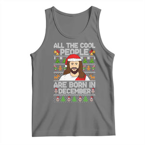Funny Jesus Christmas December Birthday Tank Top Ugly Xmas TS10 Black Heather Print Your Wear