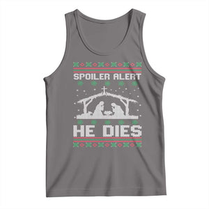 Spoiler Alert He Dies Tank Top Funny Nativity Scene Dark Humor Ugly Xmas TS10 Deep Heather Print Your Wear
