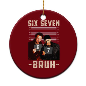 Funny 6 7 Meme Ceramic Ornament Retro Home Christmas Movie Alone TS10 1pc Red Print Your Wear