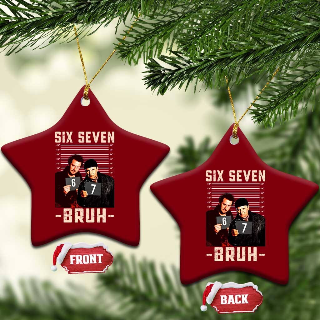 Funny 6 7 Meme Ceramic Ornament Retro Home Christmas Movie Alone TS10 Print Your Wear