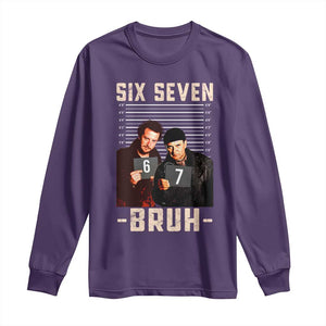 Funny 6 7 Meme Long Sleeve Shirt Retro Home Christmas Movie Alone TS10 Purple Print Your Wear