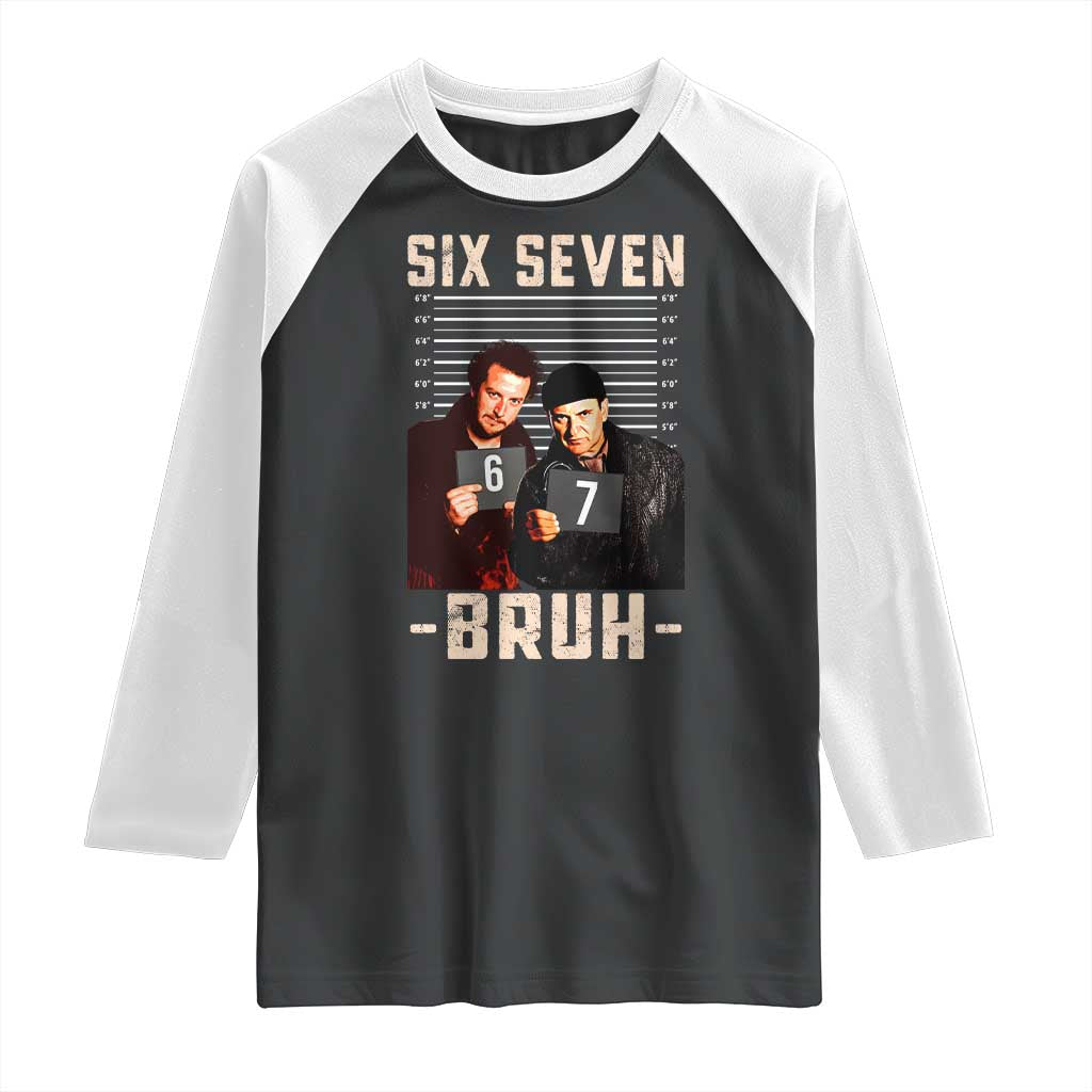 Funny 6 7 Meme Raglan Shirt Retro Home Christmas Movie Alone TS10 Black White Print Your Wear