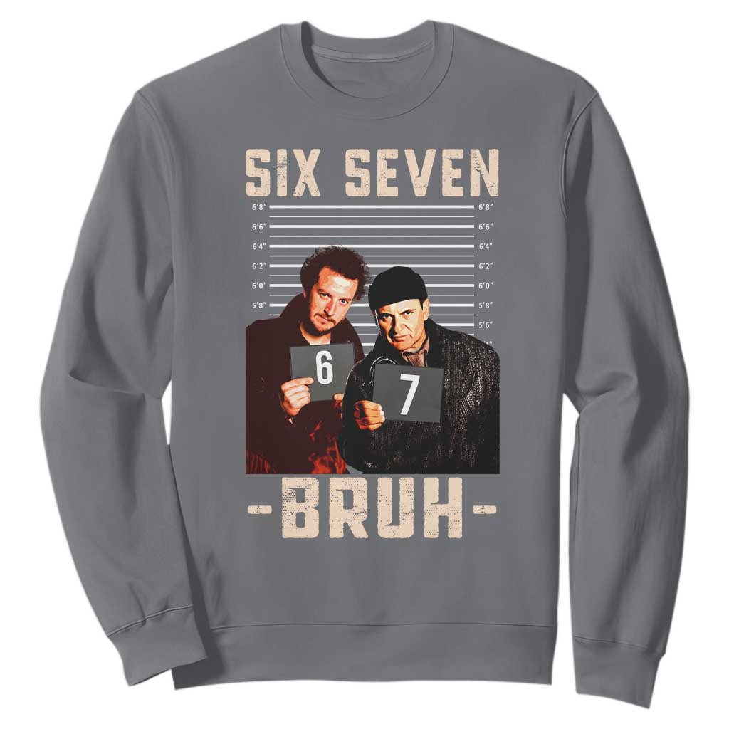 Funny 6 7 Meme Sweatshirt Retro Home Christmas Movie Alone TS10 Charcoal Print Your Wear