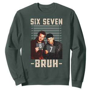 Funny 6 7 Meme Sweatshirt Retro Home Christmas Movie Alone TS10 Dark Forest Green Print Your Wear
