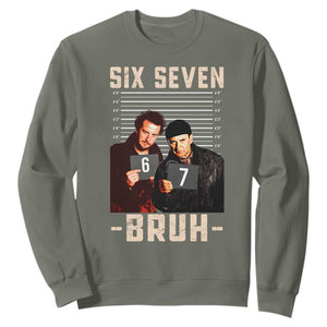 Funny 6 7 Meme Sweatshirt Retro Home Christmas Movie Alone TS10 Military Green Print Your Wear