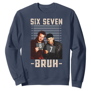 Funny 6 7 Meme Sweatshirt Retro Home Christmas Movie Alone TS10 Navy Print Your Wear