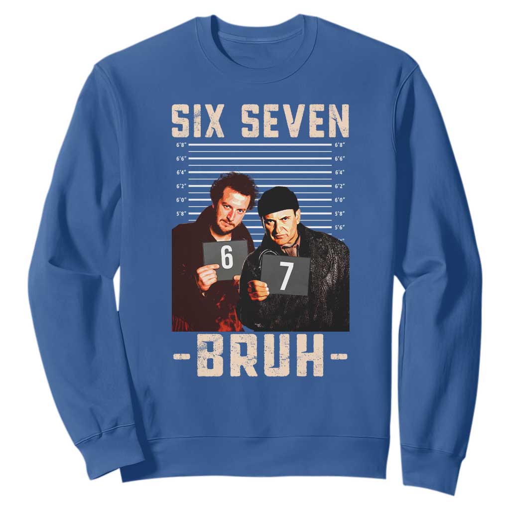 Funny 6 7 Meme Sweatshirt Retro Home Christmas Movie Alone TS10 Royal Blue Print Your Wear