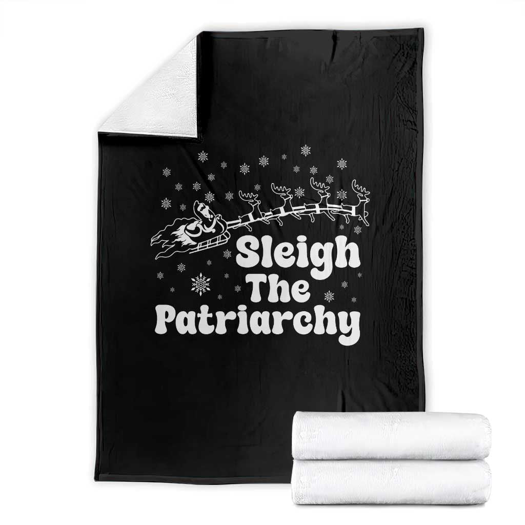 Sleigh The Patriarchy Throw Blanket Christmas Feminist Womens Rights TS10 Black Print Your Wear