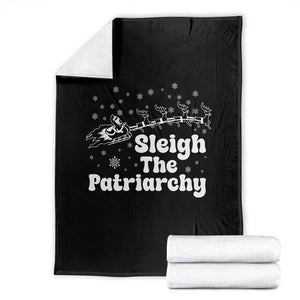 Sleigh The Patriarchy Throw Blanket Christmas Feminist Womens Rights TS10 Black Print Your Wear