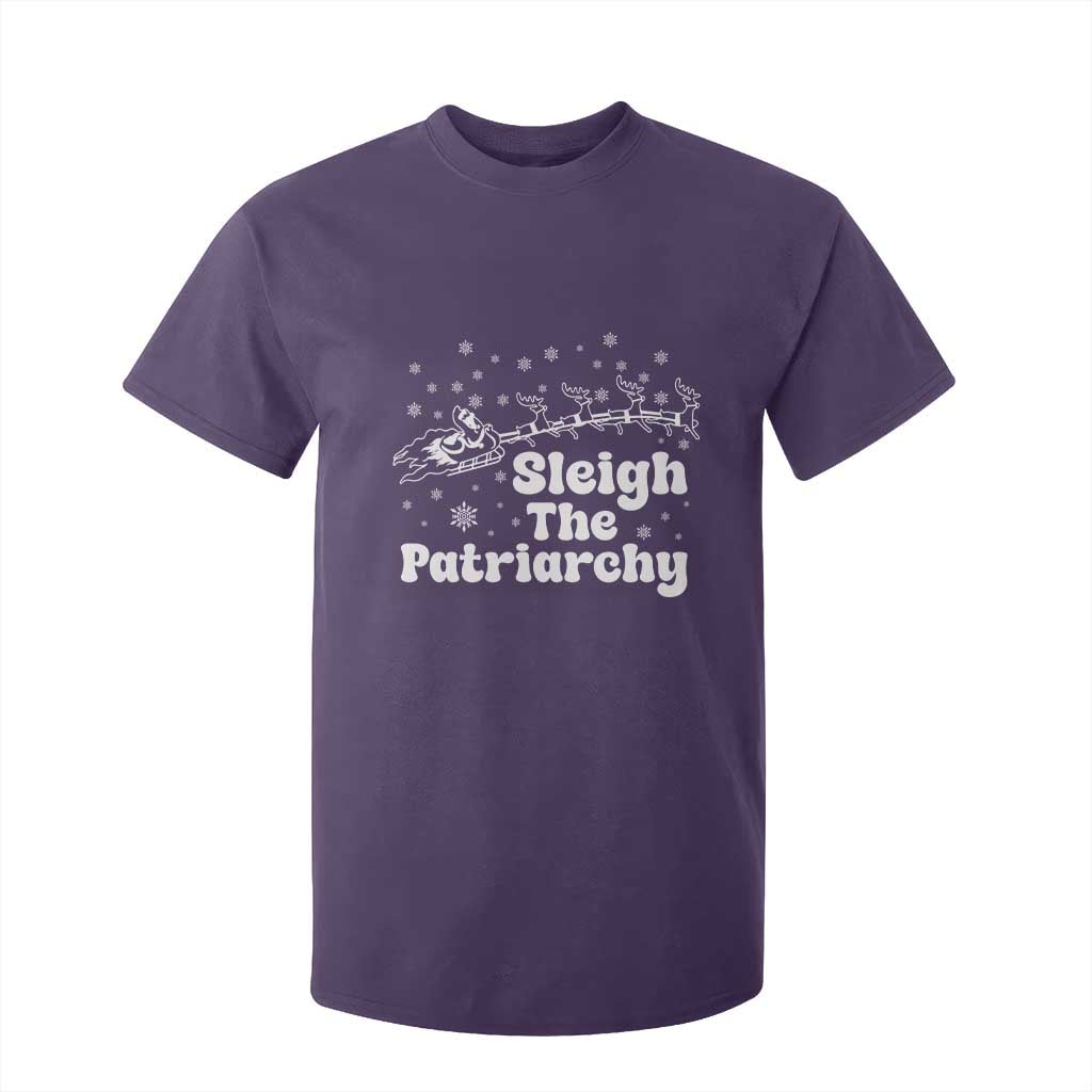 Sleigh The Patriarchy T Shirt For Kid Christmas Feminist Womens Rights TS10 Purple Print Your Wear
