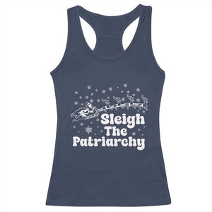 Sleigh The Patriarchy Racerback Tank Top Christmas Feminist Womens Rights TS10 Navy Print Your Wear