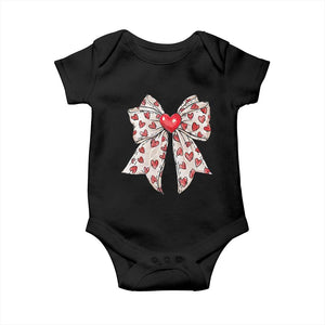 Coquette Valentine's Day Baby Onesie Heart Bow TS10 Black Print Your Wear