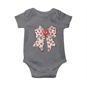 Coquette Valentine's Day Baby Onesie Heart Bow TS10 Charcoal Print Your Wear