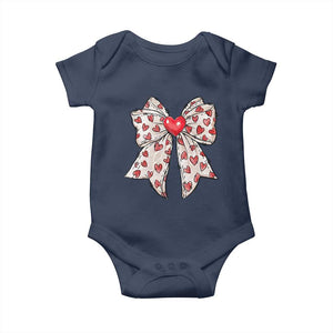 Coquette Valentine's Day Baby Onesie Heart Bow TS10 Navy Print Your Wear