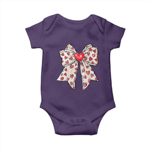 Coquette Valentine's Day Baby Onesie Heart Bow TS10 Purple Print Your Wear